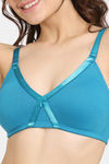 Rosaline Everyday Double Layered Non-Wired 3/4th Coverage T-Shirt Bra - Fjord Blue — thumbnail 4